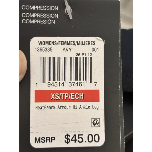 Under Armour Compression Black High Rose Ankle Leggings XS - Picture 9 of 9